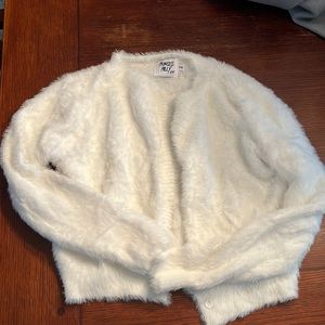 Princess Polly white fluffy cardigan